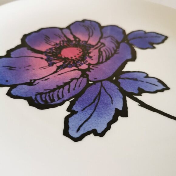 Wedgwood Blue Anemone Large Dinner Plate Susie Cooper Vintage 1970s Design Flora - Picture 5 of 7